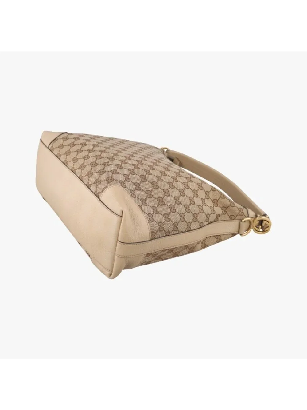 Gucci Miss GG Hobo Beige White Canvas Leather